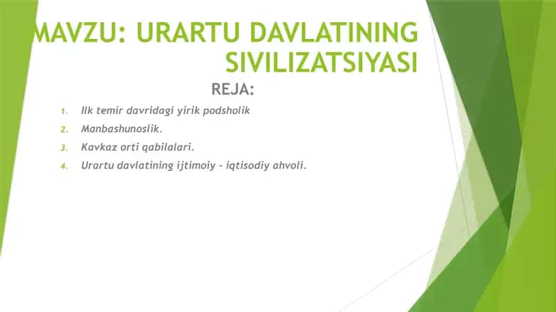 URARTU DAVLATINING SIVILIZATSIYASI 1