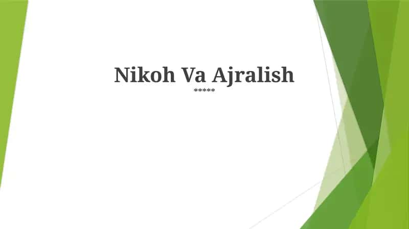 Nikoh Va Ajralish 1