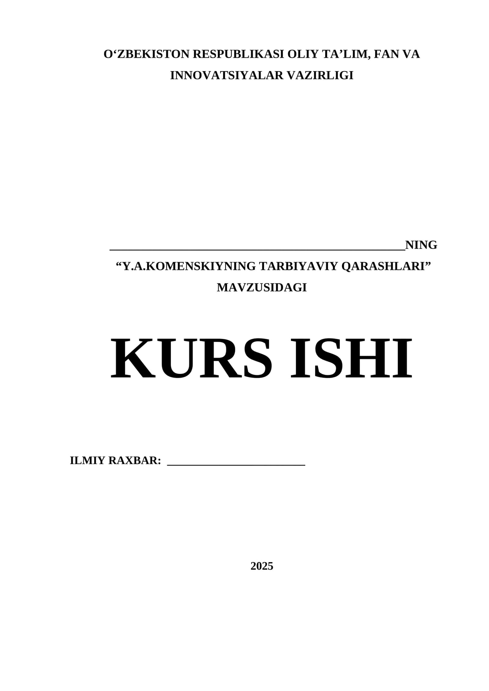 Y.A.KOMENSKIYNING TARBIYAVIY QARASHLARI 1