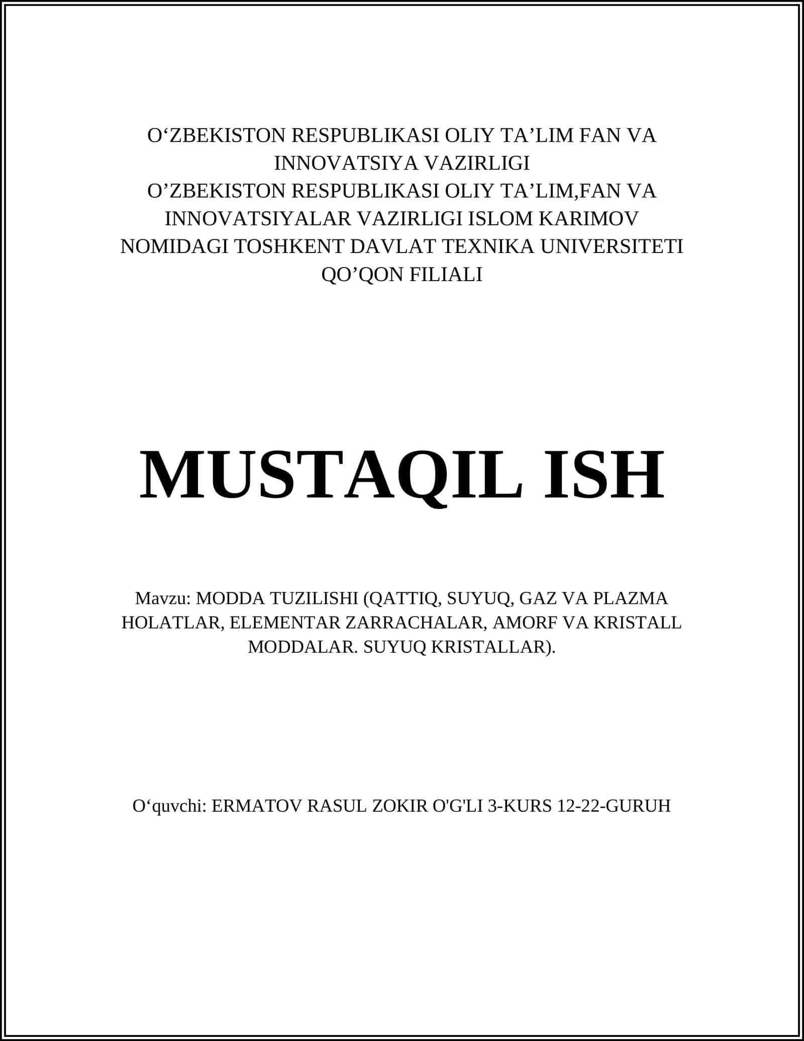 MODDA TUZILISHI 1