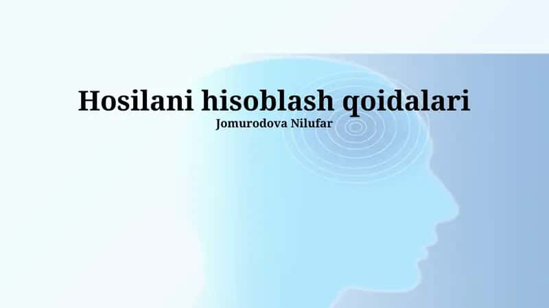 Hisolani hisoblash qoidalari 1