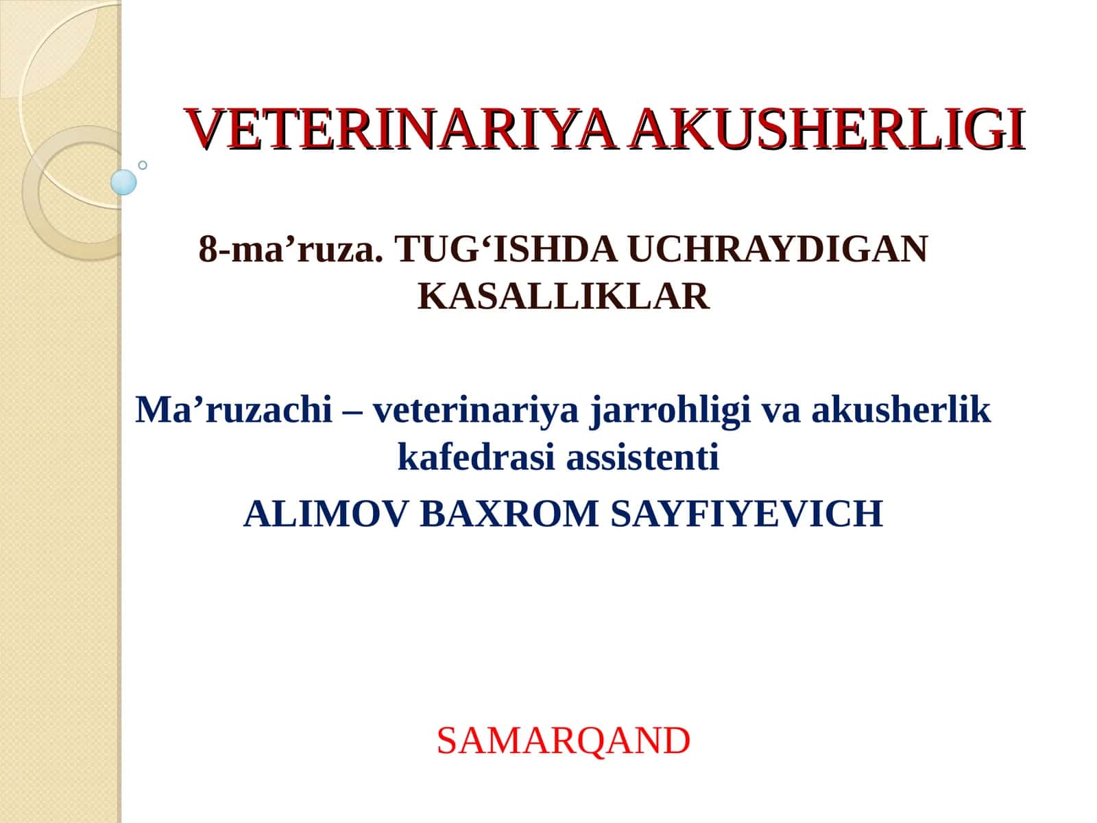 VETERINARIYA AKUSHERLIGI 1