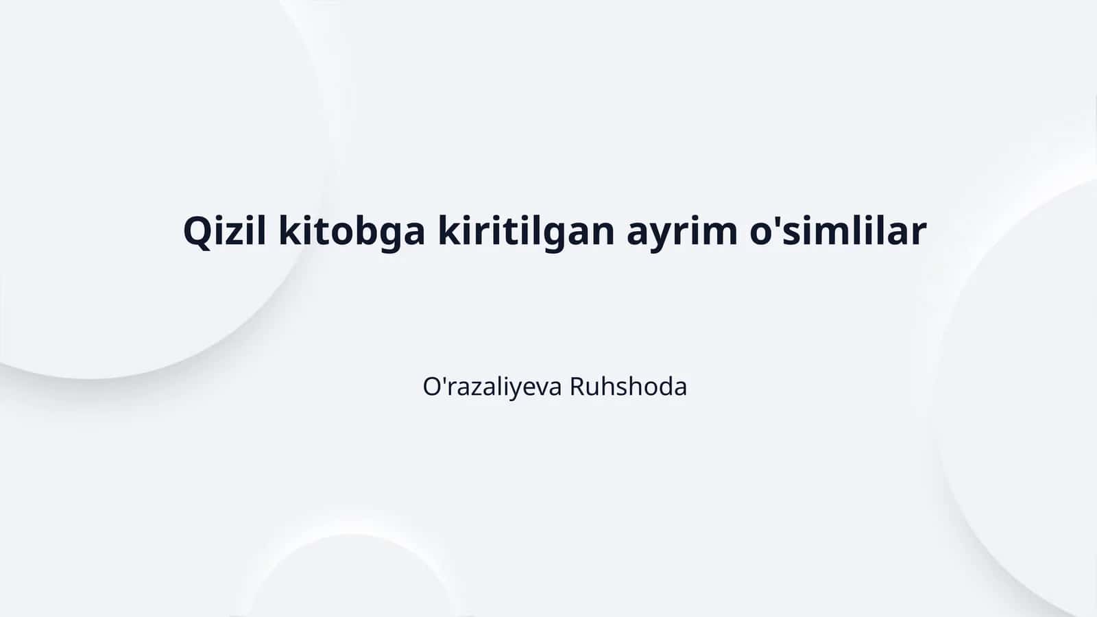 Qizil kitobga kiritilgan ayrim o'simlilar 1