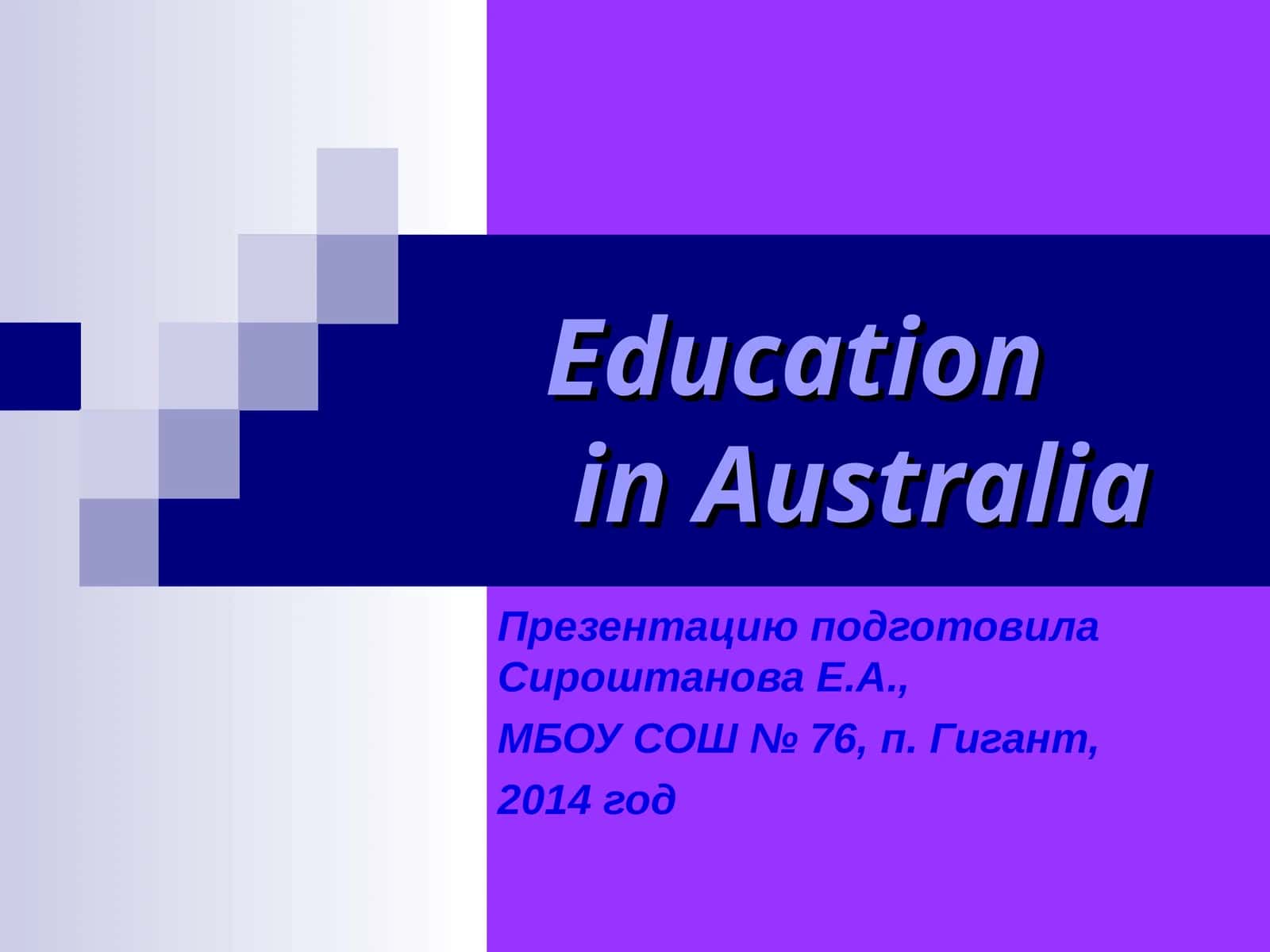 Education in Australia 1