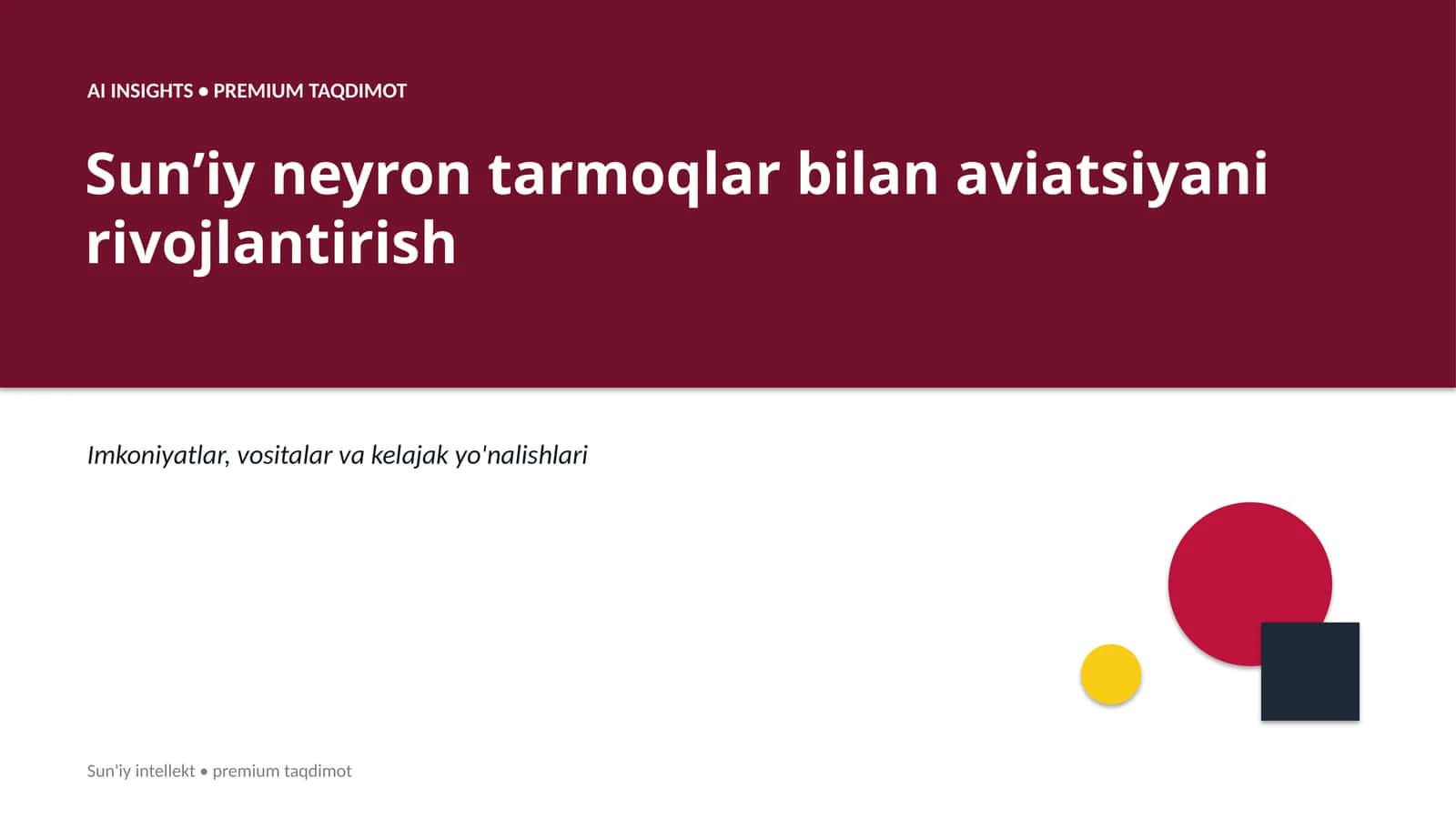 Sun'iy neyron tarmoqlar bilan aviatsiyani rivojlantirish 1