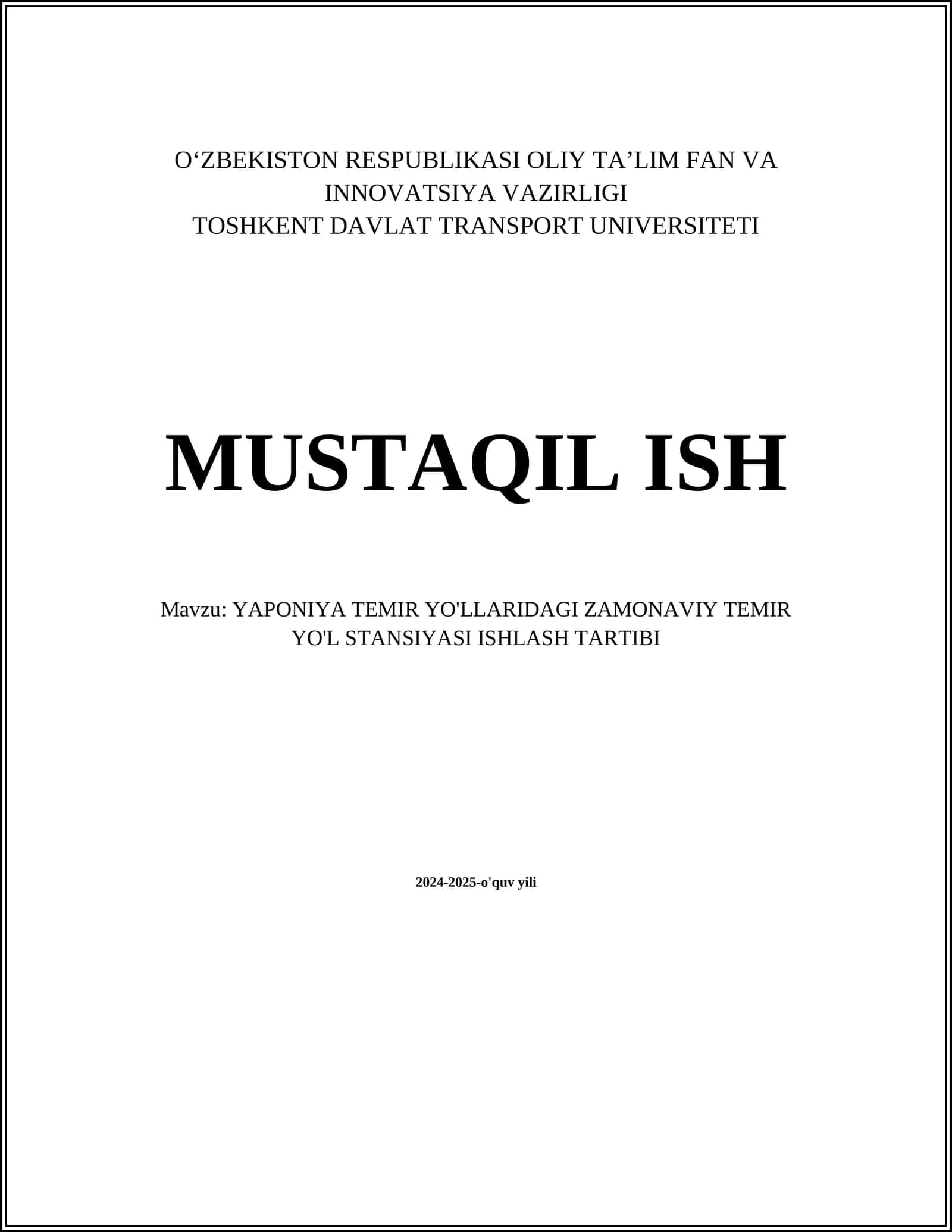 YAPONIYA TEMIR YO'LLARIDAGI ZAMONAVIY TEMIR YO'L STANSIYASI ISHLASH TARTIBI 1