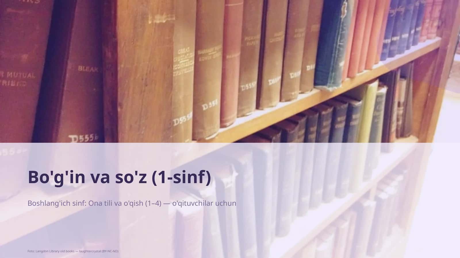 Bo'g'in va so'z (1-sinf) 1
