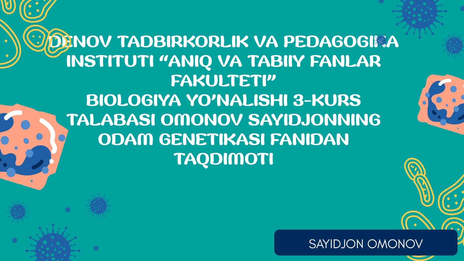 ODAM IMMUNOGENETIKASI IRSIY KASALLIKLAR TASNIFI 1