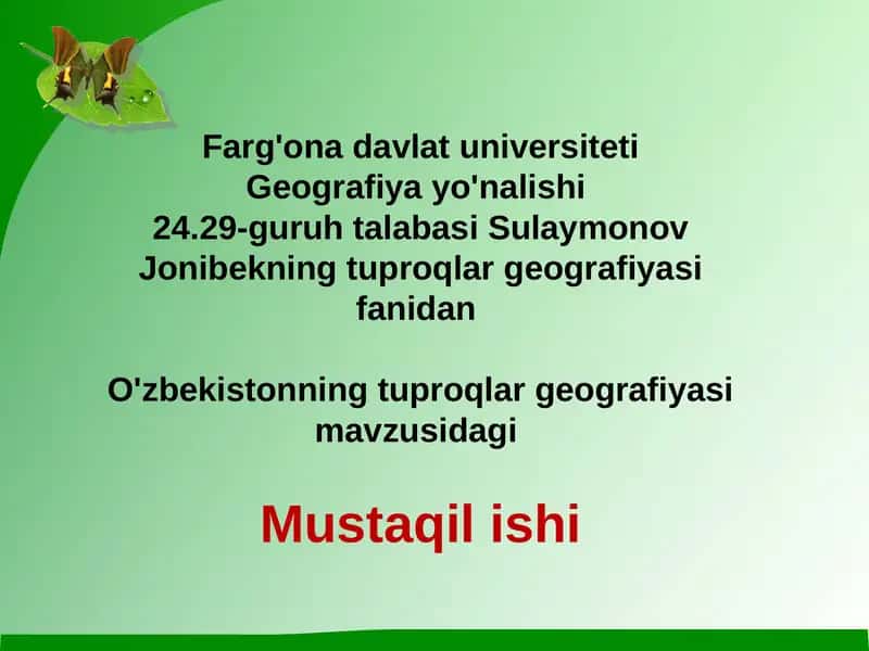 Tuproqlar geografiyasi 1
