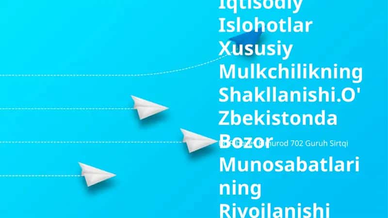 Iqtisodiy Islohotlar Xususiy Mulkchilikning Shakllanishi 1