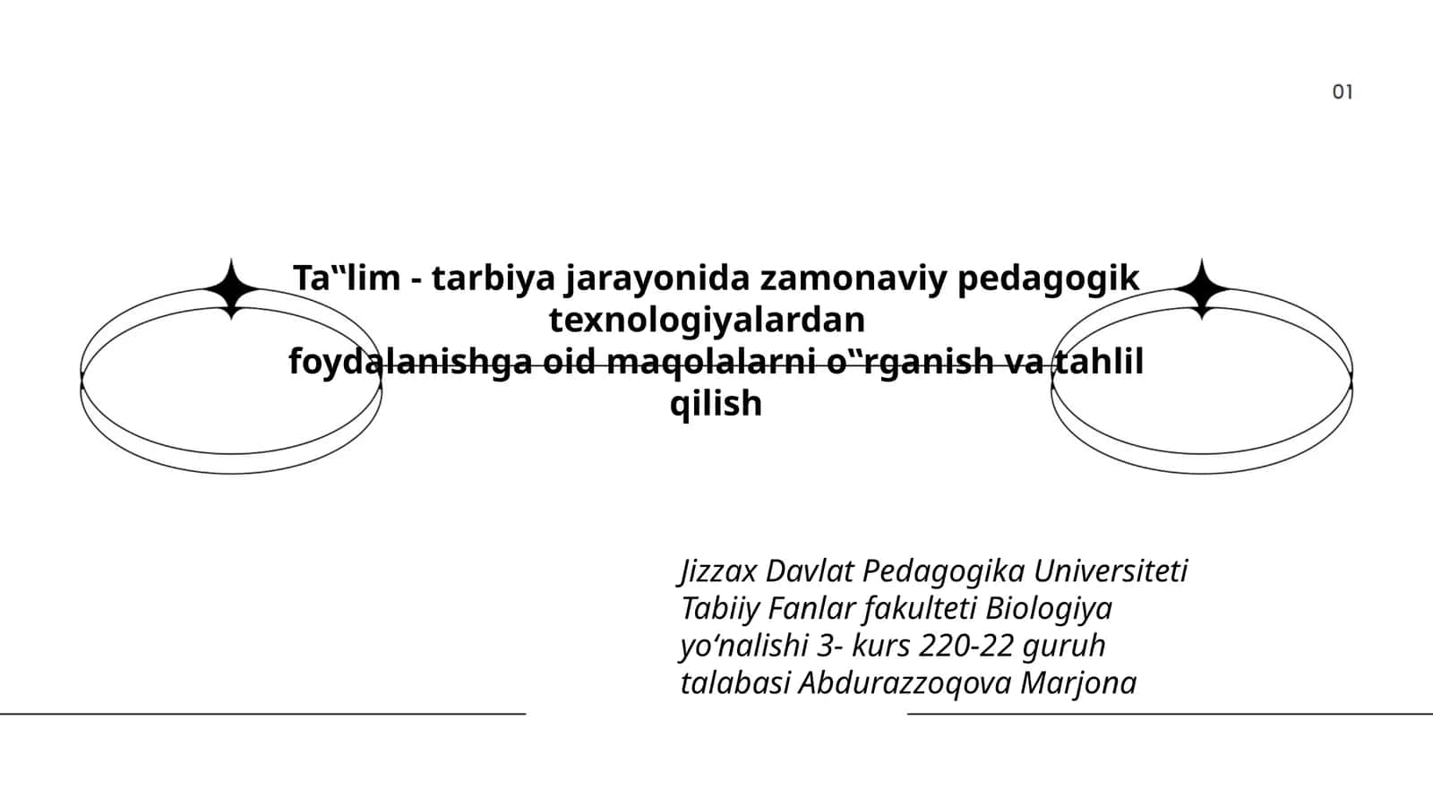Maqolalarni o‟rganish va tahlil qilish 1
