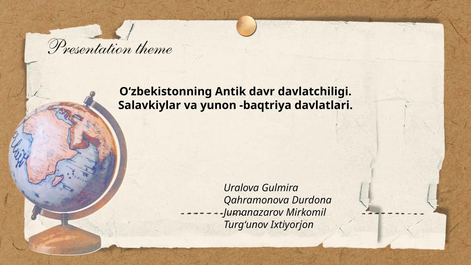 Oʻzbekistonning Antik davr davlatchiligi 1