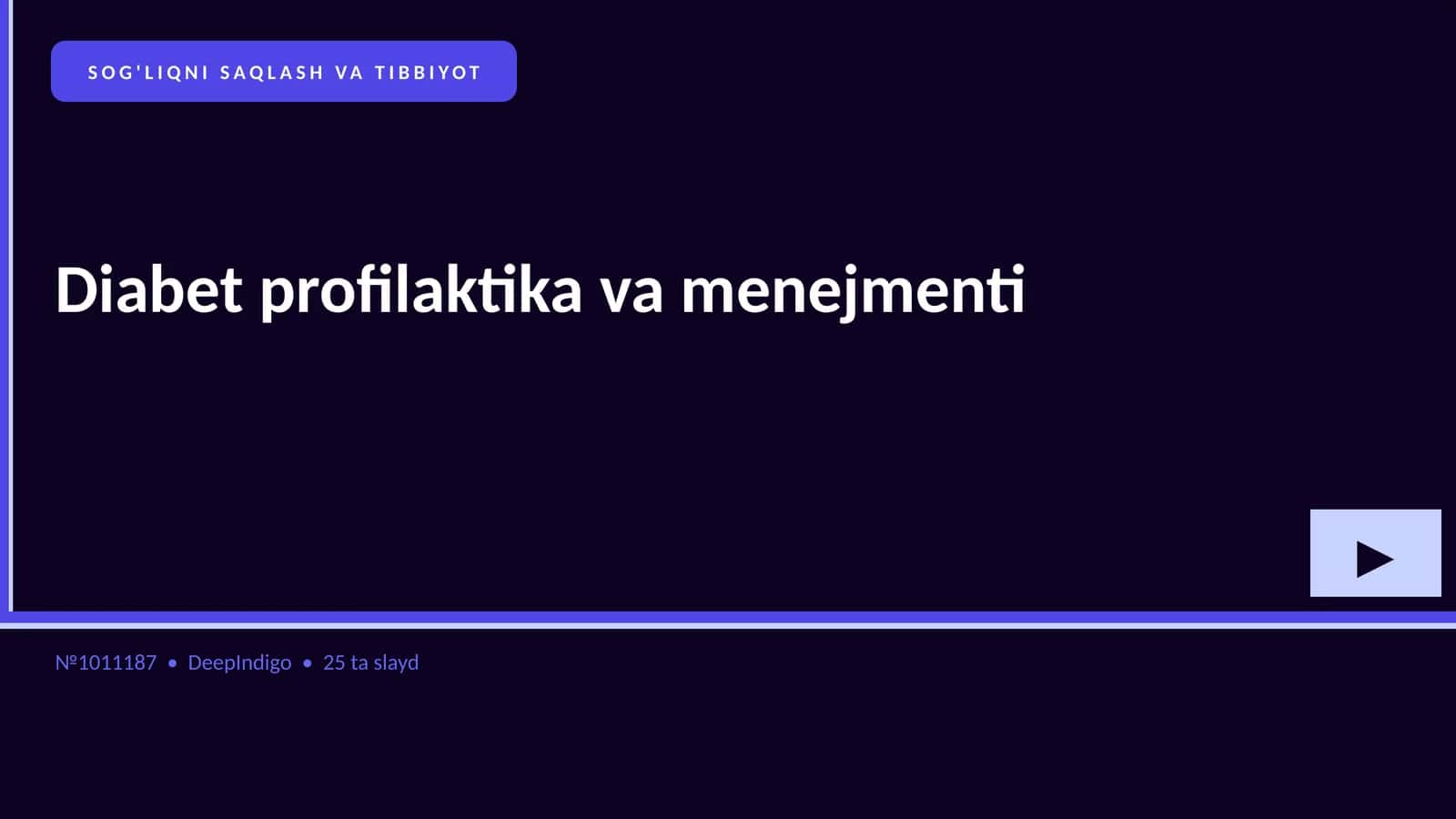 Diabet profilaktika va menejmenti 1