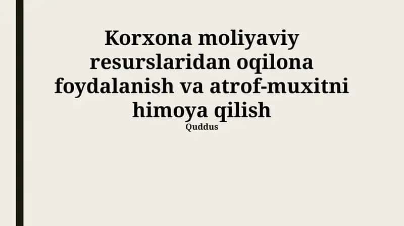 Chiqindilarni boshqarish va qayta ishlash 1
