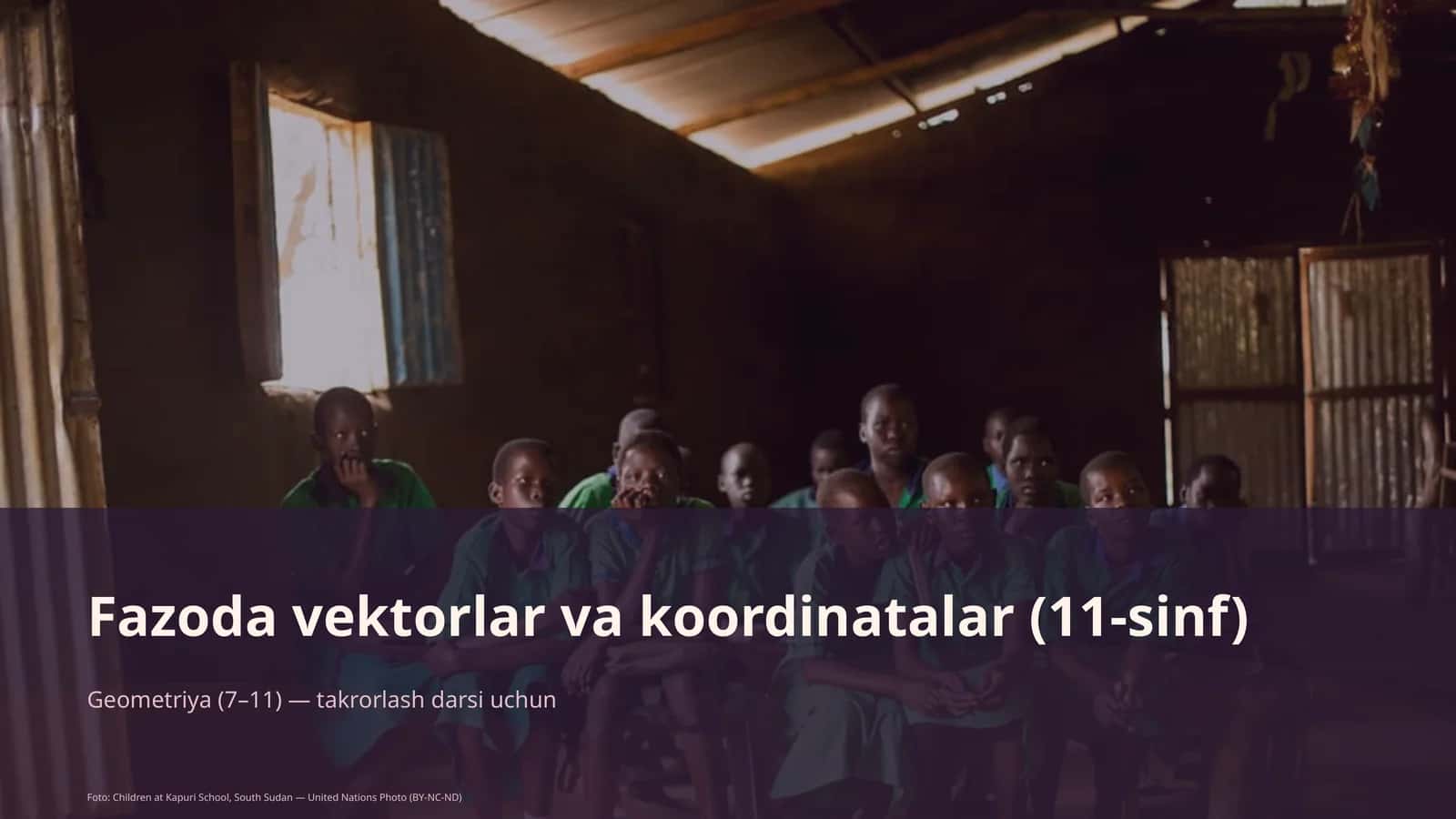 Fazoda vektorlar va koordinatalar (11-sinf) 1