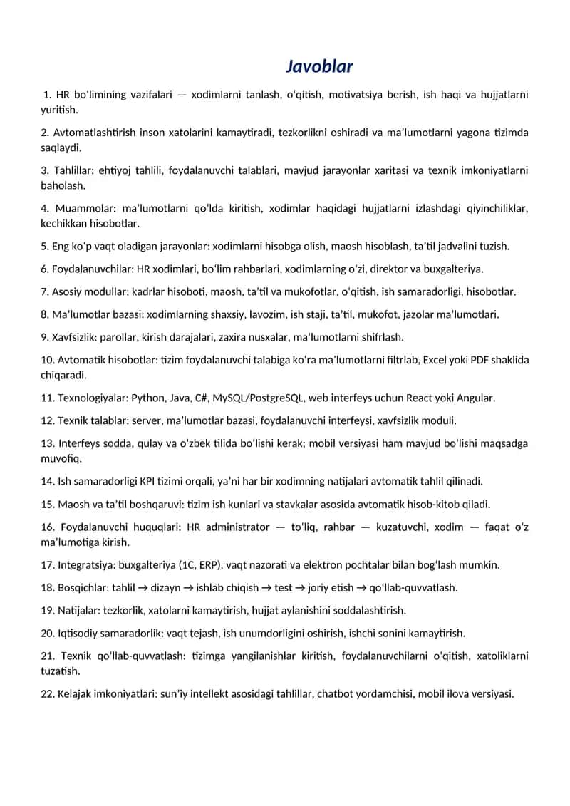 HR bo‘limi avtomatlashdirish tizimi 1