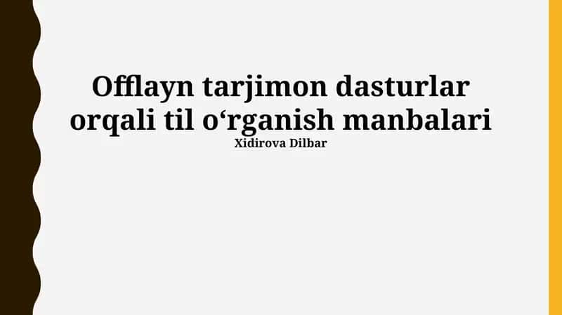 Offlayn tarjimon dasturlar 1