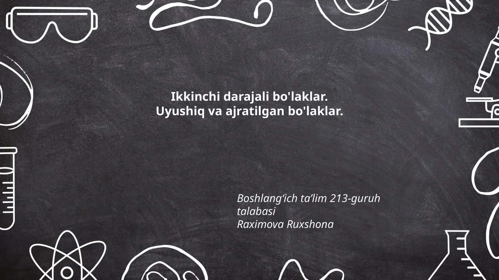 Ikkinchi darajali bo'laklar 1