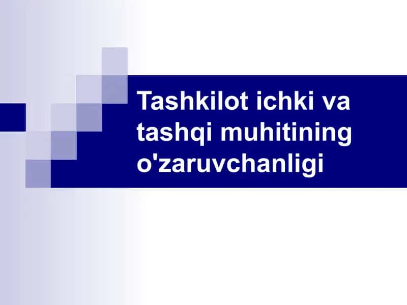Tashkilot ichki va tashqi muhitining o'zaruvchanligi 1