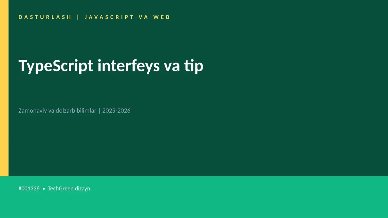 TypeScript interfeys va tip 1