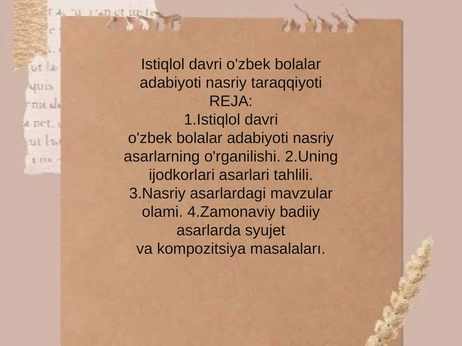 Istiqlol davri o'zbek bolalar adabiyoti nasriy taraqqiyoti 1
