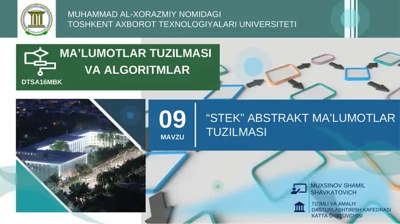 STEK abstrakt ma'lumot tuzilmasi 1