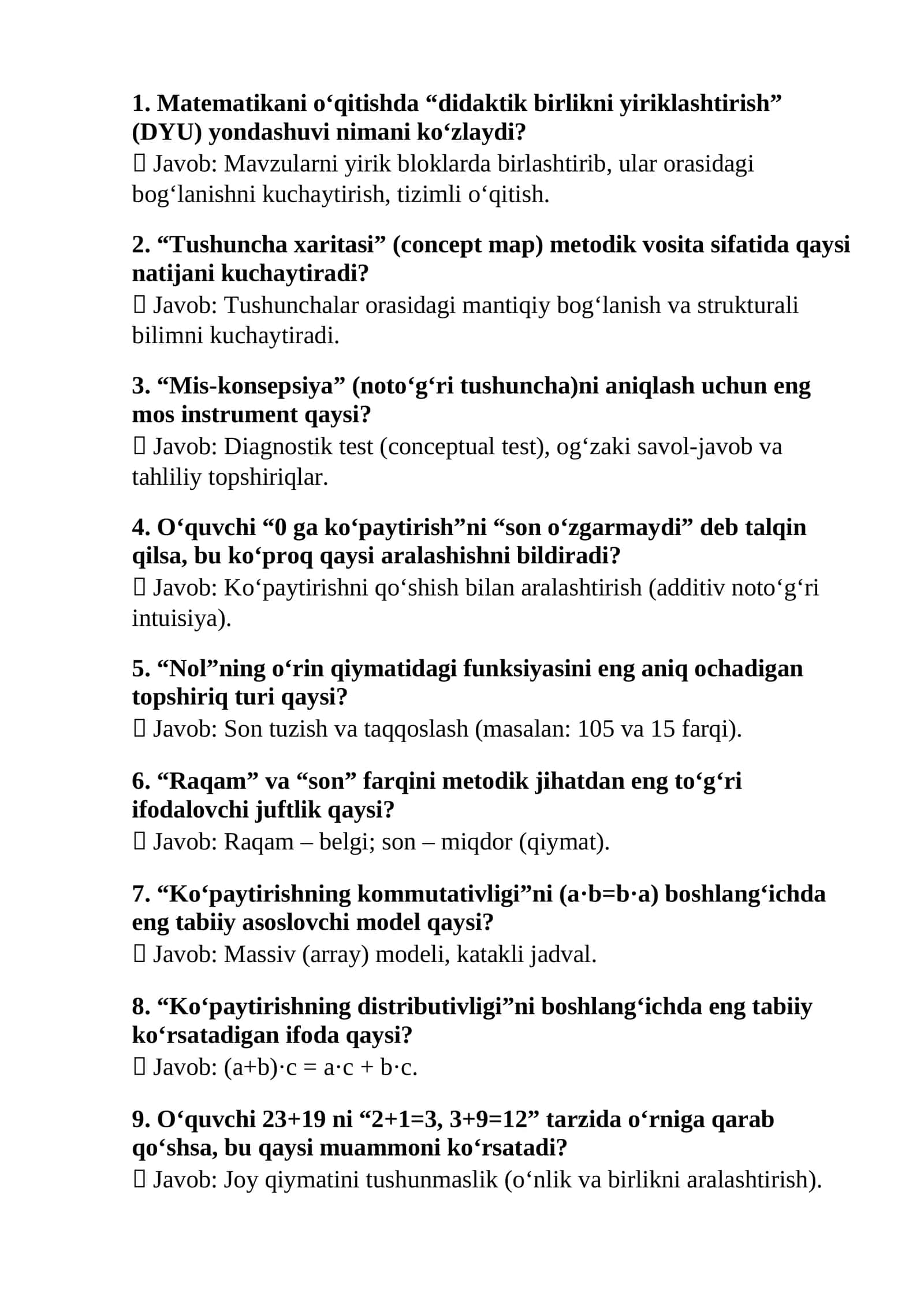 Matematika darslari 1