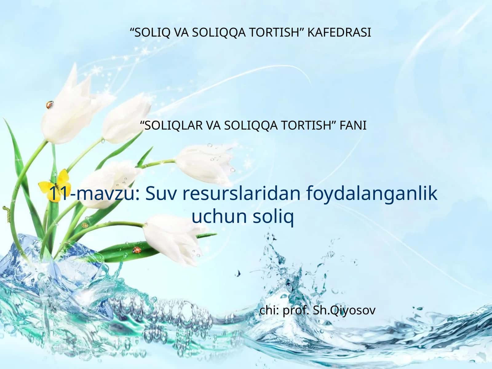 Suv resurslaridan foydalanganlik uchun soliq 1
