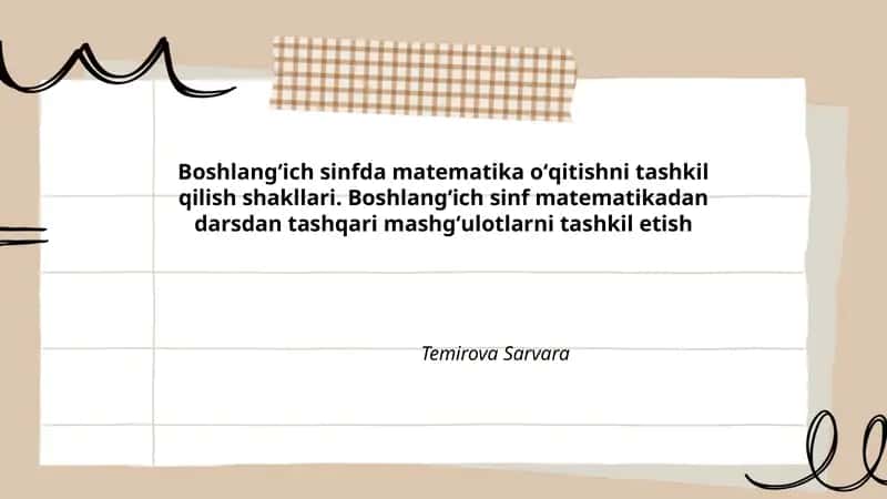 Matematika oʻqitishni tashkil qilish shakllari 1