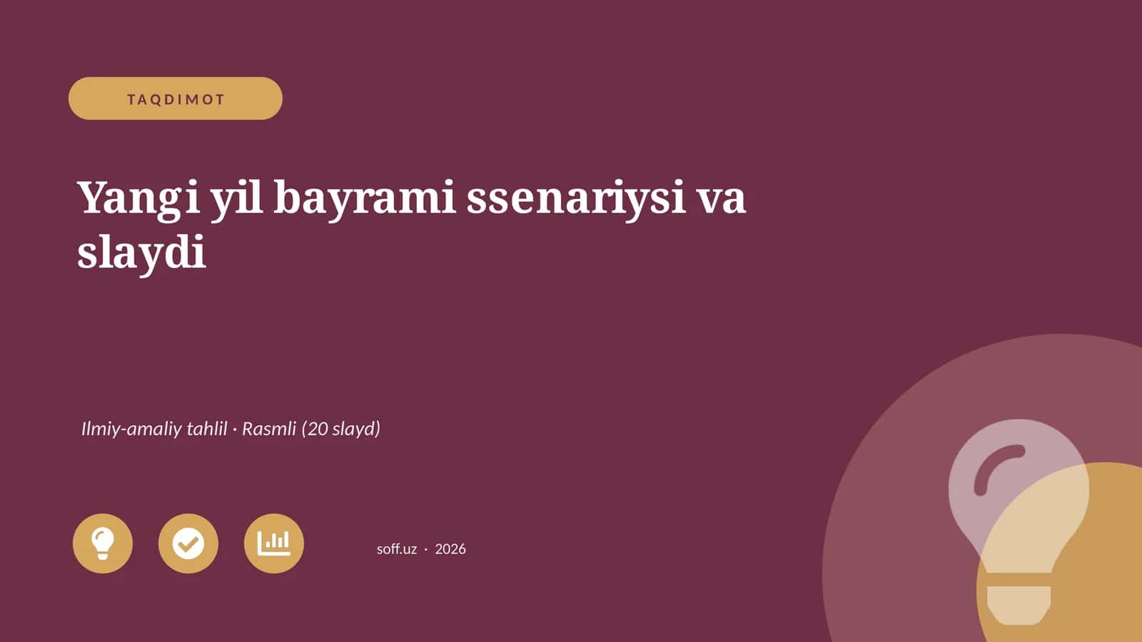 Yangi yil bayrami ssenariysi va slaydi 1