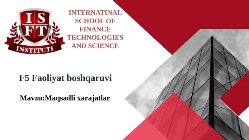 Maqsadli xarajatlar 1