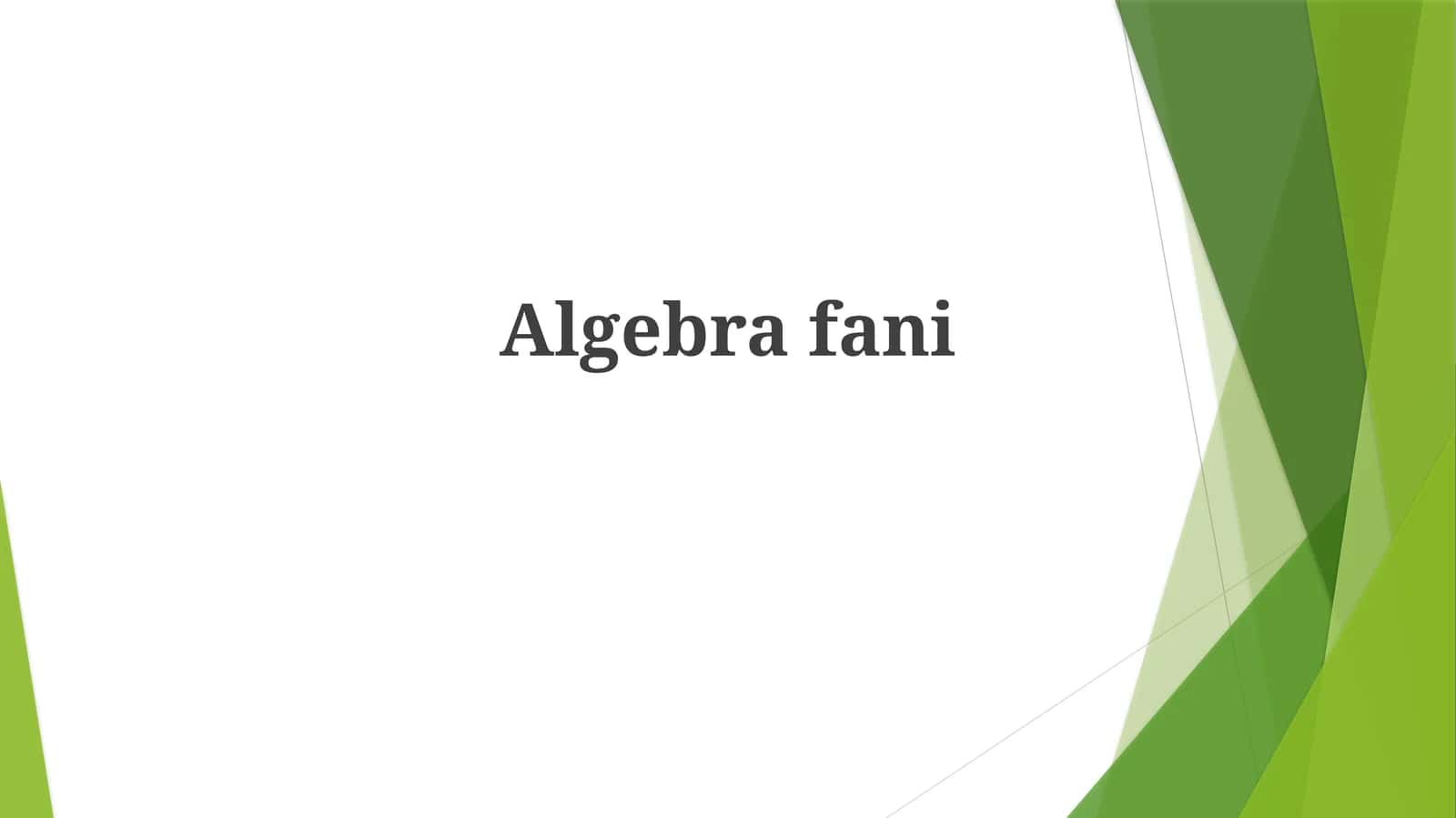Algebrafani 1