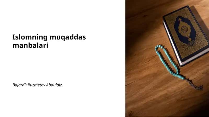 Islomning muqaddas manbalari 1
