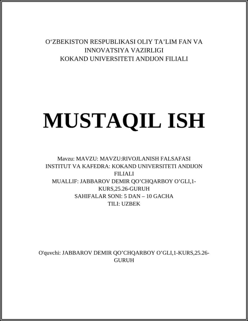 RIVOJLANISH FALSAFASI 1