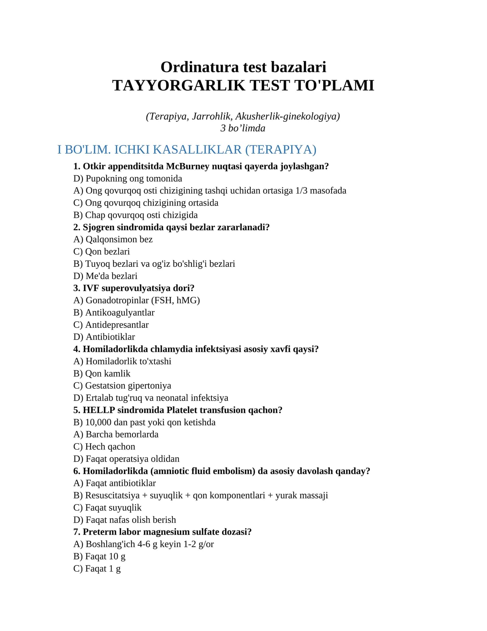 Ordinatura test bazalari 1