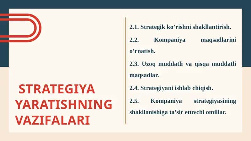 Strategiya Yaratishning Vazifalari 1