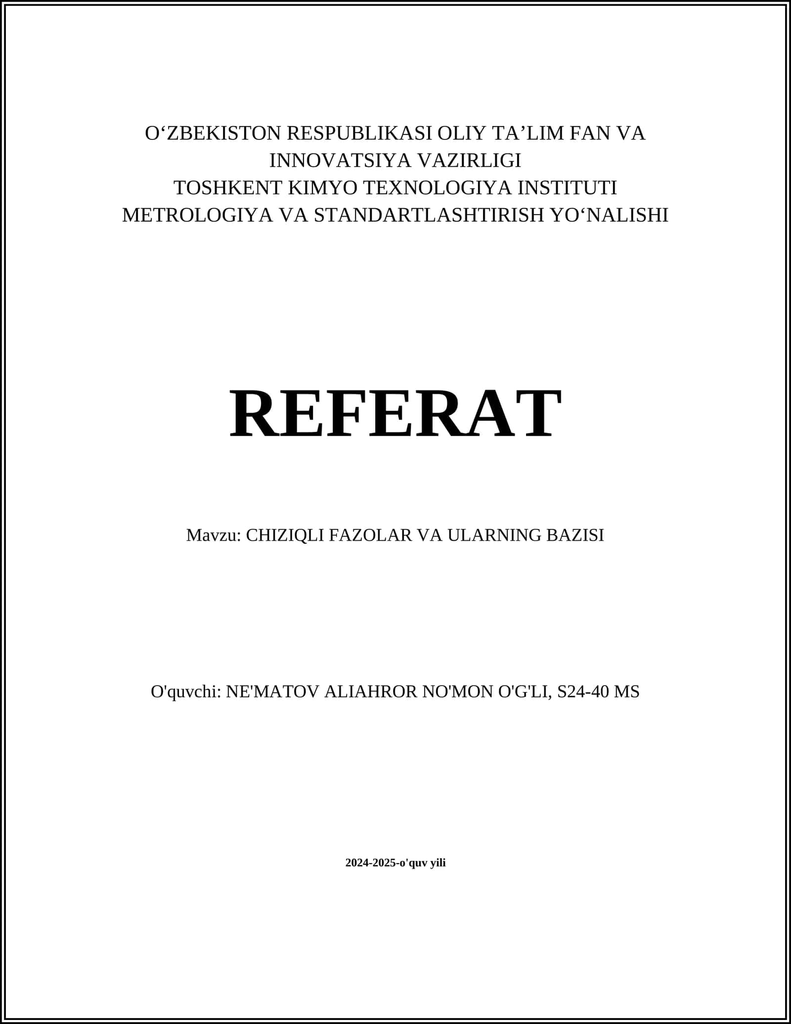 CHIZIQLI FAZOLAR VA ULARNING BAZISI 1