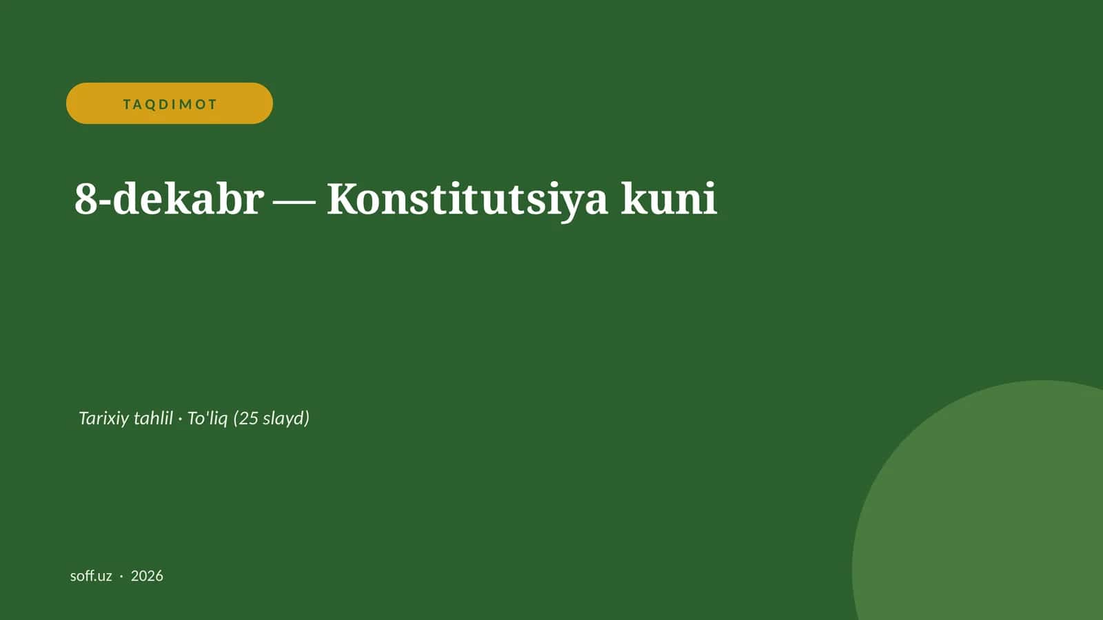 8-dekabr — Konstitutsiya kuni 1