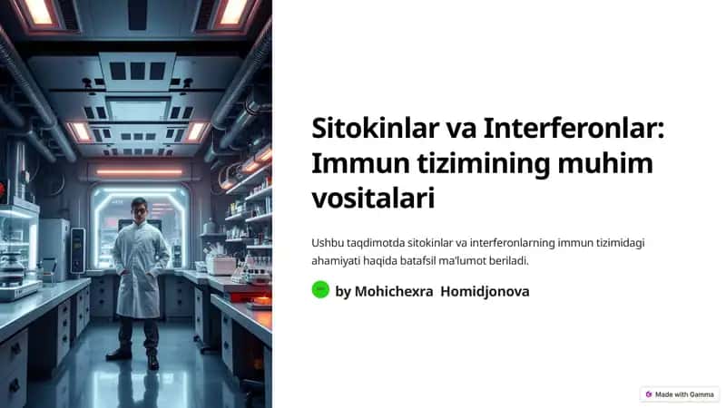 Sitokinlar va Interferonlar: Immun tizimining muhim vositalari 1