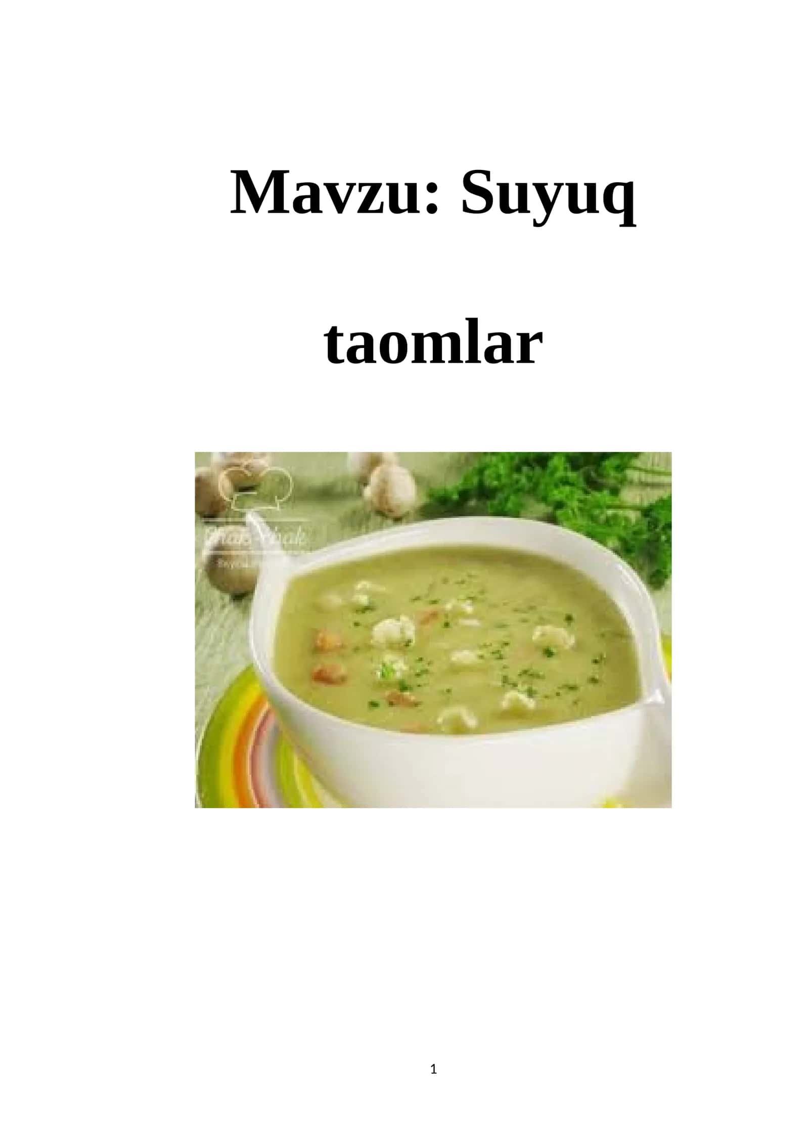 Suyuq taomlar 1