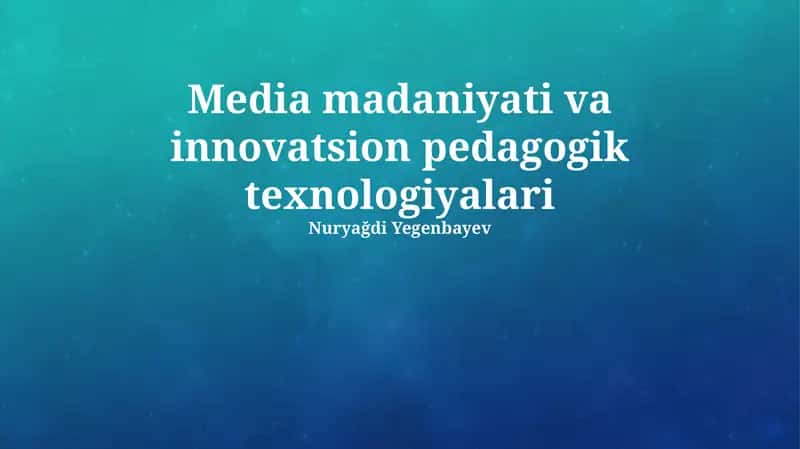 Mobil texnologiyalar ta'limi 1