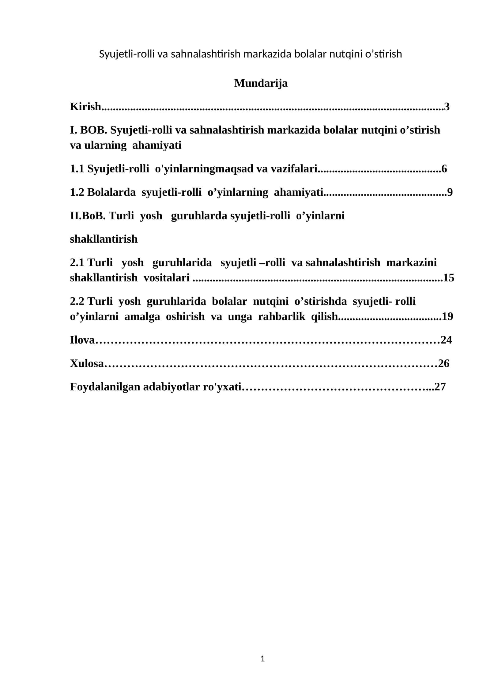 Syujetli-rolli va sahnalashtirish markazida bolalar nutqini o’stirish 1
