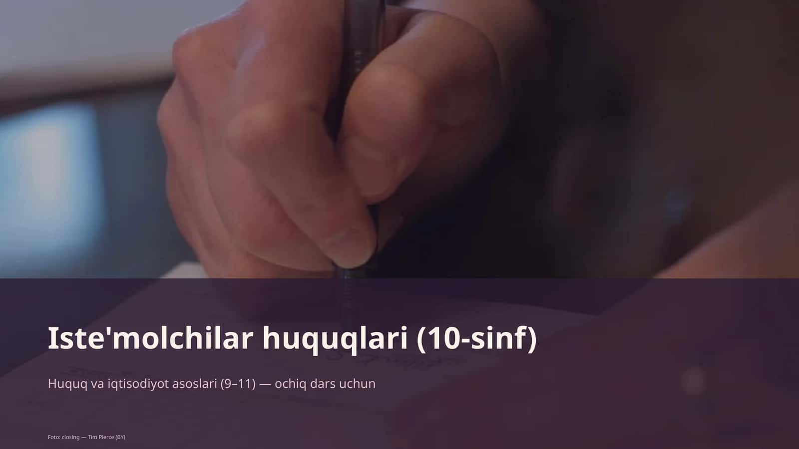 Iste'molchilar huquqlari (10-sinf) 1