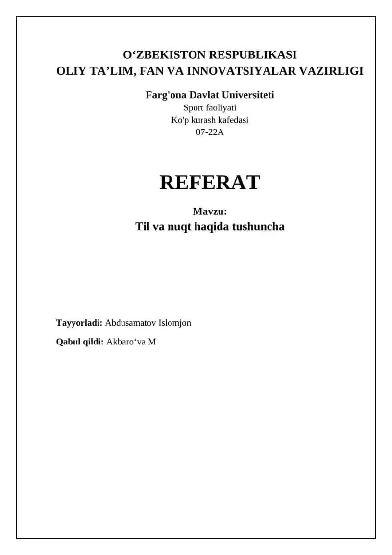 Til va nuqt haqida tushuncha 1