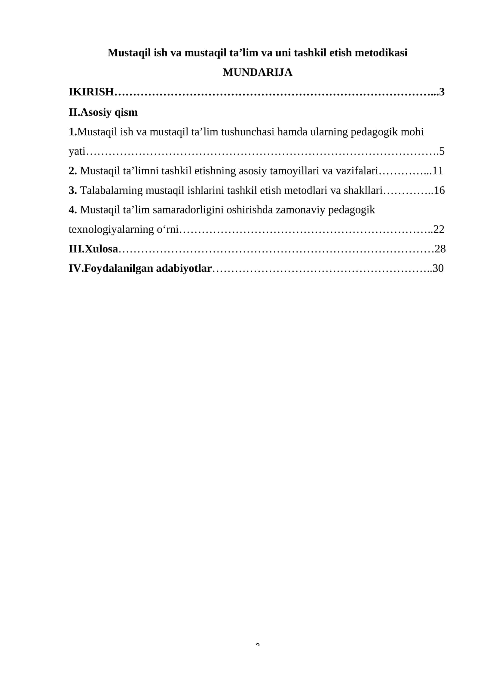 Mustaqil ish va mustaqil ta’lim va uni tashkil etish metodikasi 1