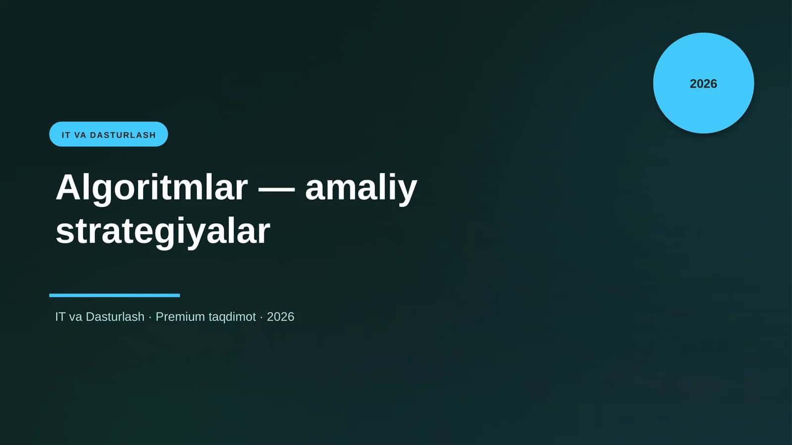 Algoritmlar — amaliy strategiyalar 1