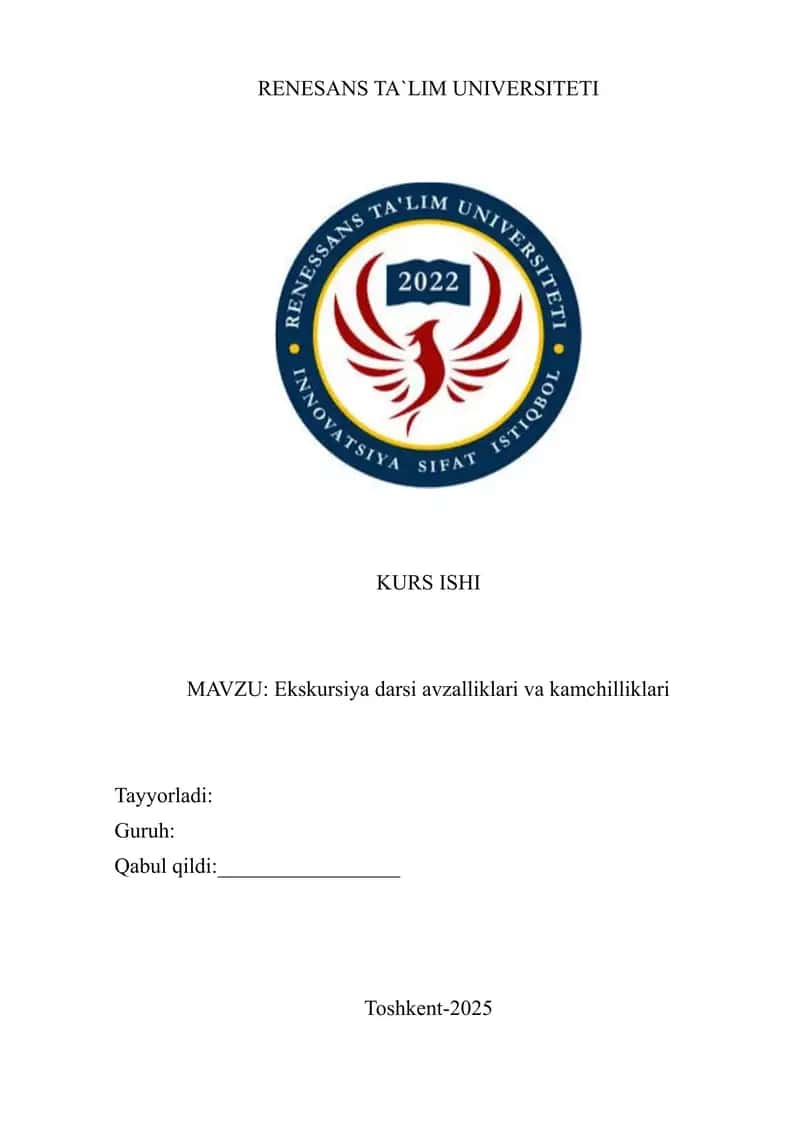 Ekskursiya darsi avzalliklari va kamchilliklari 1