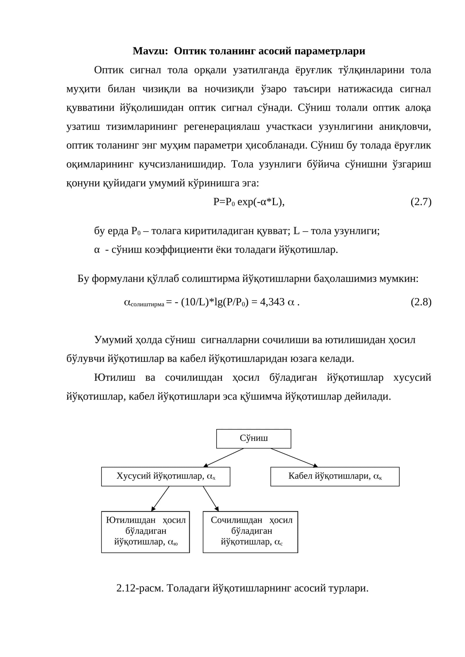 Оптик толанинг асосий параметрлари 1