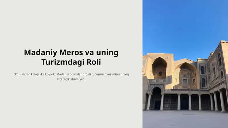 Madaniy Meros va uning Turizmdagi Roli 1
