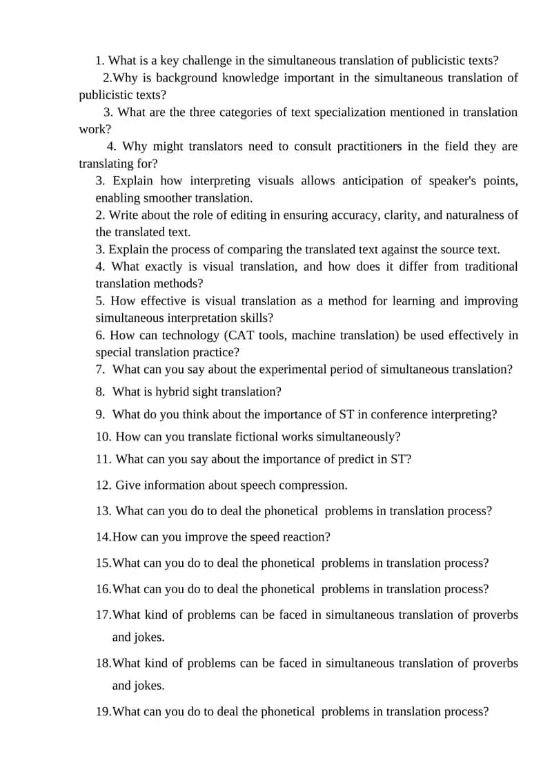 Simultaneous Translation of Publicistic Texts 1